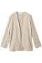 BATEAU（バトー）/ボタンレスノーカラジャケット ベイジ，/BEIGE， Beige