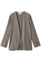BATEAU（バトー）/ボタンレスノーカラジャケット ベイジ，/BEIGE， Taupe