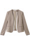 CINDY（シンディ）/ダブルカラージャケット ベイジ，/BEIGE， Taupe × White