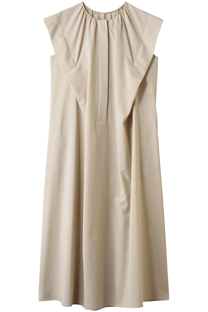 BEIGE, BATEAU(バトー)/フレンチスリーブAラインタックワンピース (Beige, 4) ベイジ, ELLE SHOP BEIGE, BATEAU(バトー)/フレンチスリーブAラインタックワンピース (Beige, 4) ベイジ, ELLE SHOP