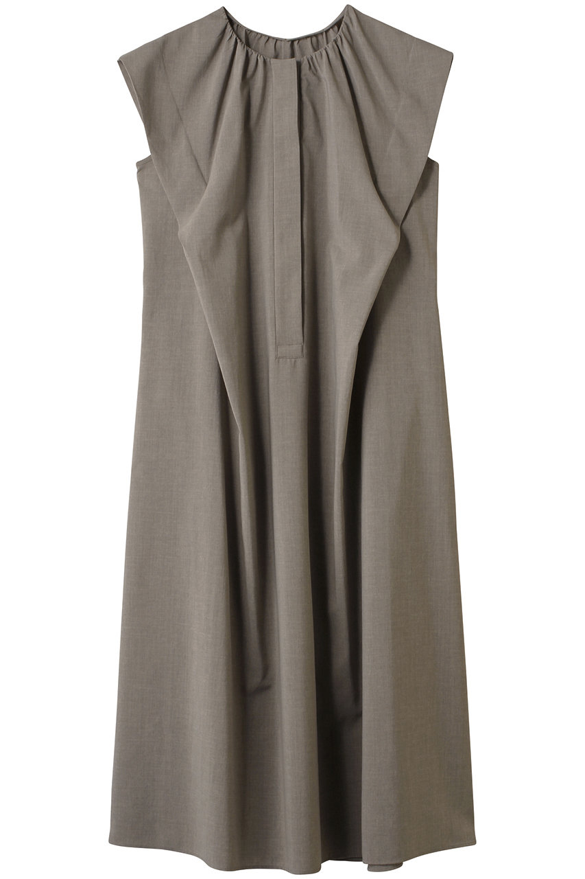 BEIGE, BATEAU(バトー)/フレンチスリーブAラインタックワンピース (Taupe, 4) ベイジ, ELLE SHOP BEIGE, BATEAU(バトー)/フレンチスリーブAラインタックワンピース (Taupe, 4) ベイジ, ELLE SHOP