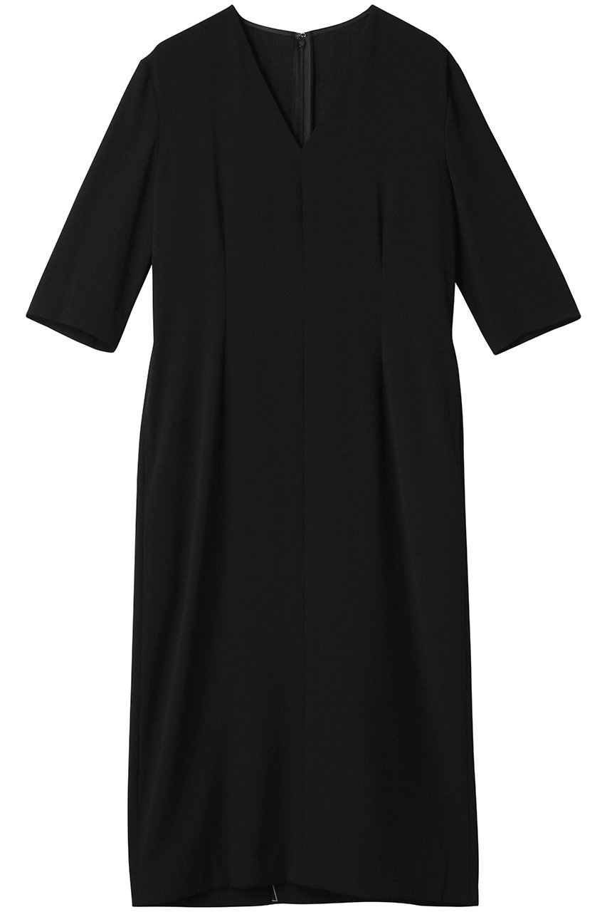 ベイジ，/BEIGE，のCINDY（シンディ）/Vネックハーフスリーブワンピース(Black x Black/OPCWGA0714)