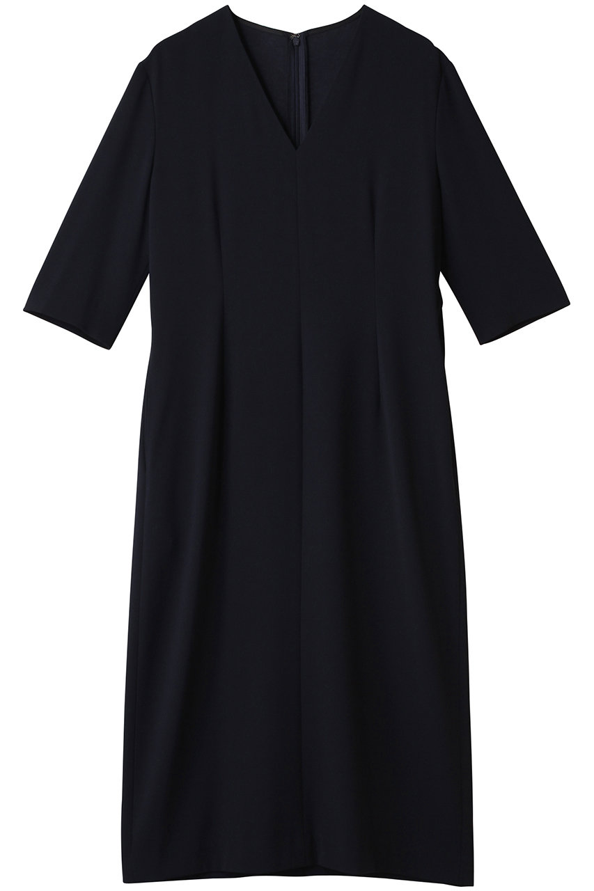 BEIGE, CINDY(シンディ)/Vネックハーフスリーブワンピース (Navy x Black, 4) ベイジ, ELLE SHOP BEIGE, CINDY(シンディ)/Vネックハーフスリーブワンピース (Navy x Black, 4) ベイジ, ELLE SHOP