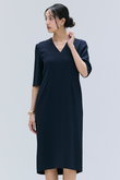 CINDY（シンディ）/Vネックハーフスリーブワンピース