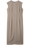 CINDY（シンディ）/クルーネックノースリーブワンピース ベイジ，/BEIGE， Taupe × White