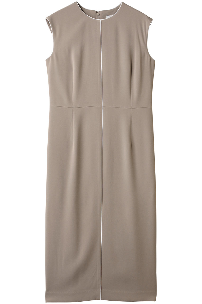 ベイジ，/BEIGE，のCINDY（シンディ）/クルーネックノースリーブワンピース(Taupe × White/OPCWGA0715)