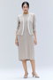 CINDY（シンディ）/クルーネックノースリーブワンピース ベイジ，/BEIGE，