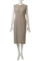 CINDY（シンディ）/クルーネックノースリーブワンピース ベイジ，/BEIGE，