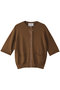 VALOIS（ヴァロア）/ジョーゼットトリム半袖カーディガン ベイジ，/BEIGE， Brown
