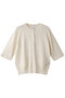 VALOIS（ヴァロア）/ジョーゼットトリム半袖カーディガン ベイジ，/BEIGE， Ecru