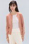 【予約販売】NADIA / レザーラインジップカーディガン ベイジ，/BEIGE，