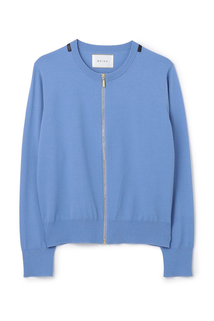 BEIGE, NADIA / レザーラインジップカーディガン (Sky, 4) ベイジ, ELLE SHOP BEIGE, NADIA / レザーラインジップカーディガン (Sky, 4) ベイジ, ELLE SHOP