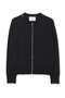 【予約販売】NADIA / レザーラインジップカーディガン ベイジ，/BEIGE， Black