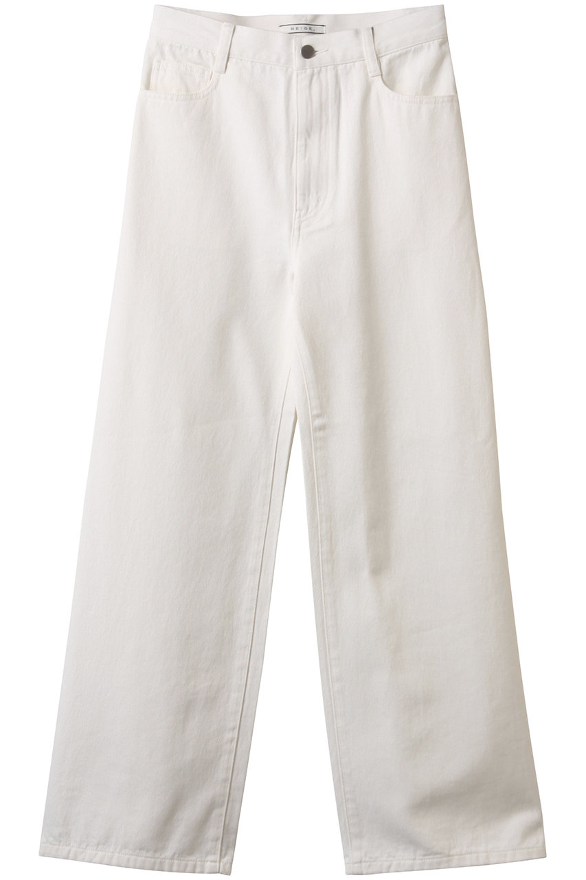 ベイジ，/BEIGE，のNAVIGLIO（ナヴィリオ）/フルレングスデニムバギーパンツ(White/PRCWGA0004)
