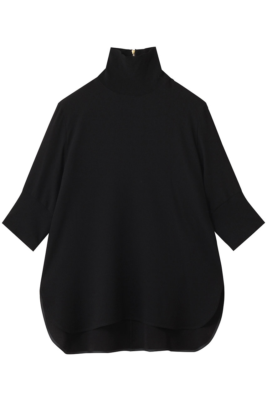 BEIGE, FLEUR(フルール)/ニットコンビハイネック半袖ブラウス (Black, 4) ベイジ, ELLE SHOP BEIGE, FLEUR(フルール)/ニットコンビハイネック半袖ブラウス (Black, 4) ベイジ, ELLE SHOP