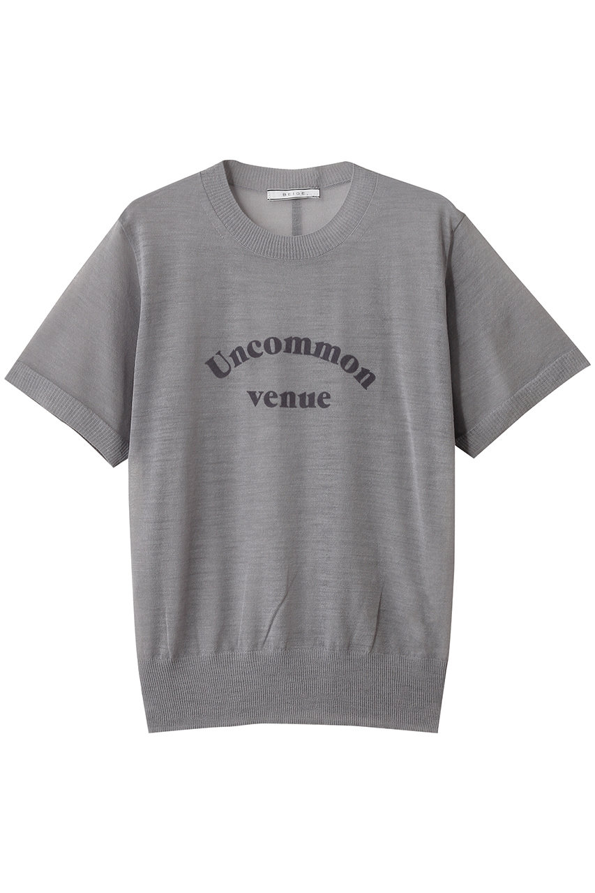 BEIGE, CADDO(キャドー)/シアーウールメッセージロゴTニット (Md.Gray, 4) ベイジ, ELLE SHOP BEIGE, CADDO(キャドー)/シアーウールメッセージロゴTニット (Md.Gray, 4) ベイジ, ELLE SHOP