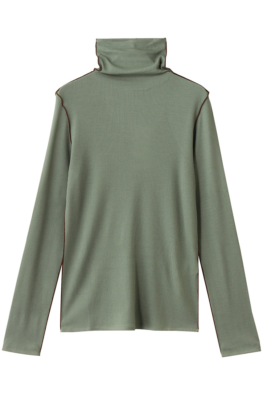 ベイジ，/BEIGE，のFORD（フォード）/ウール配色メローハイネックカットソー(Sage/KKCWGA0203)