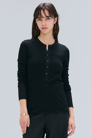 ベイジ，/BEIGE，のFORD（フォード）/ウール配色メローヘンリーネックカットソー(110100/110103)