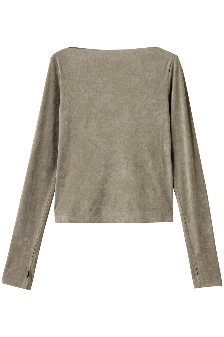 BEIGE, BUTLER(バトラー)/ストレッチベロアボートネックカットソー (D.Sage, 4) ベイジ, ELLE SHOP BEIGE, BUTLER(バトラー)/ストレッチベロアボートネックカットソー (D.Sage, 4) ベイジ, ELLE SHOP
