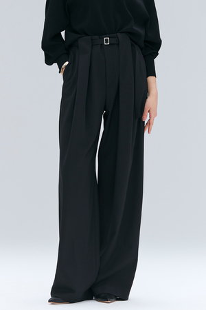 ベイジ，/BEIGE，のZEPHYR（ゼファー）/ウールライクタックベルトワイドパンツ(110600/110601)