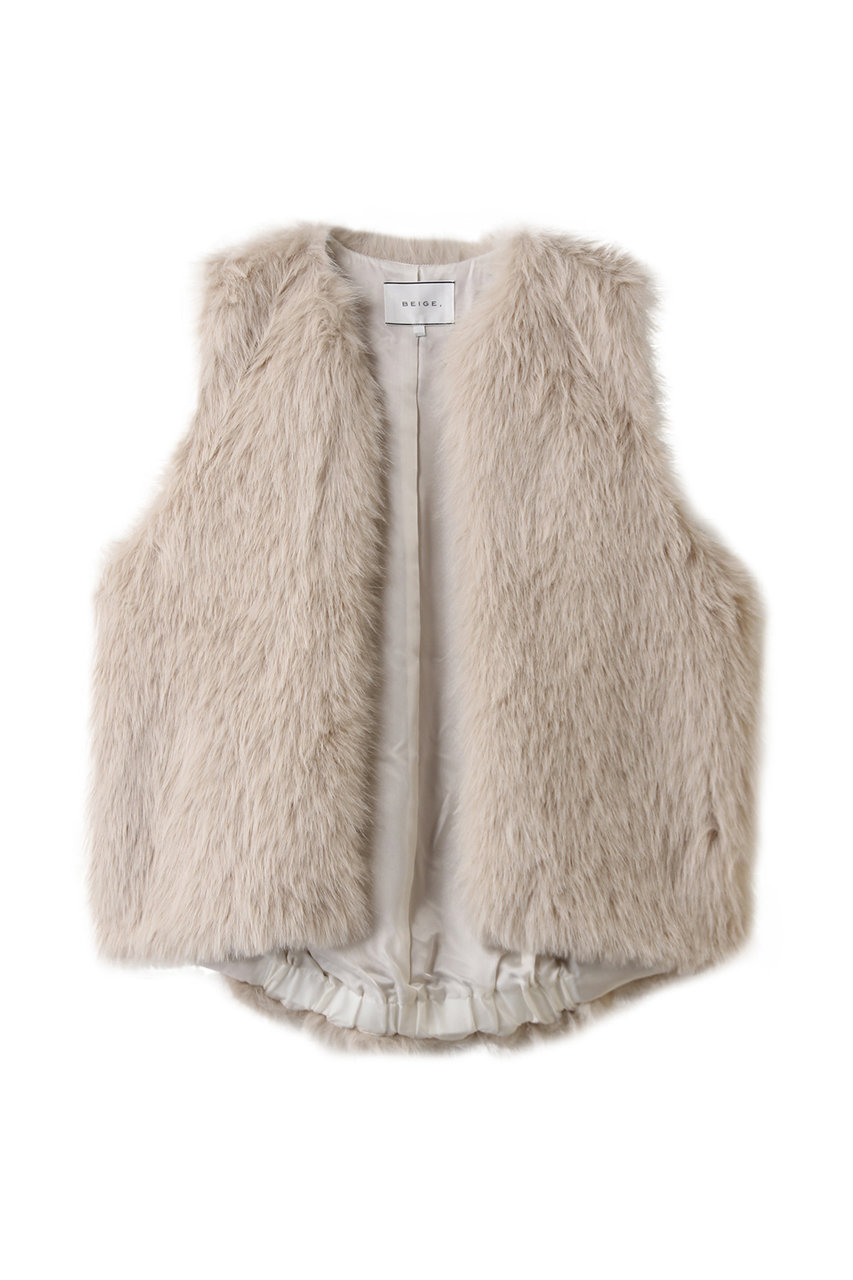 BEIGE, ELSA(エルザ)/フェイクファージレ (Ecru, 4) ベイジ, ELLE SHOP BEIGE, ELSA(エルザ)/フェイクファージレ (Ecru, 4) ベイジ, ELLE SHOP