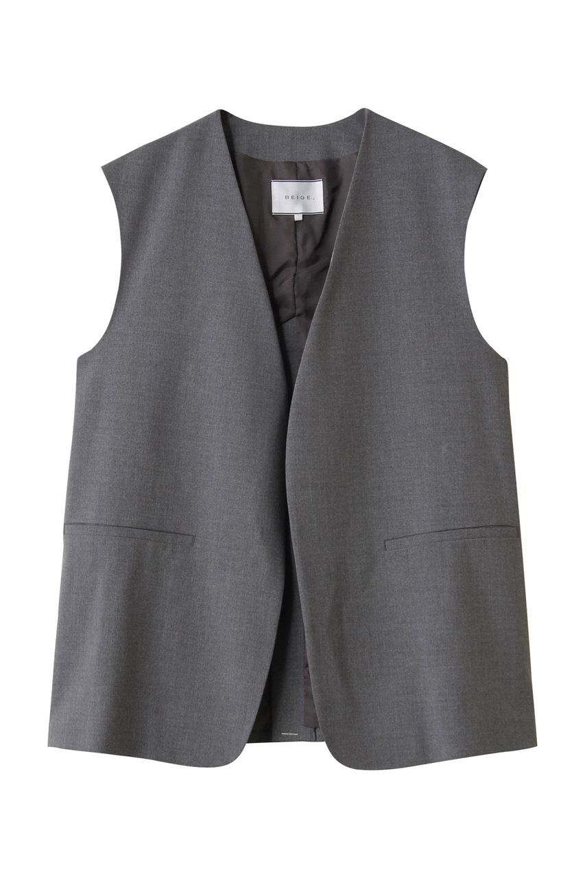 BEIGE, 0813ZEPHYR(ゼファー)/ウールライクノーカラージレ (Top Gray, 4) ベイジ, ELLE SHOP BEIGE, 0813ZEPHYR(ゼファー)/ウールライクノーカラージレ (Top Gray, 4) ベイジ, ELLE SHOP