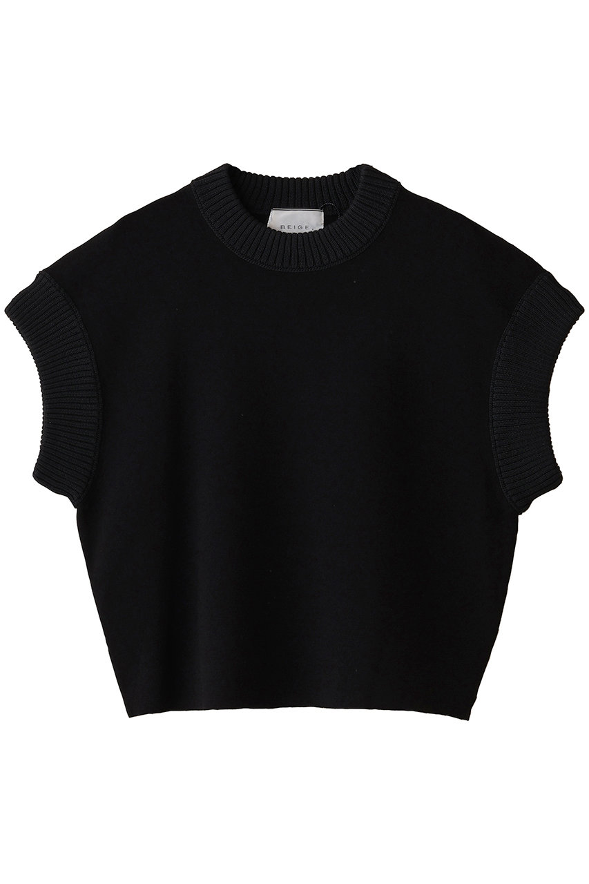 ベイジ，/BEIGE，のLAURA（ロラ）/ドライタッチ異素材リブニット(Black/KRCWGA0200)