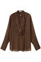 CALLERRY（カラリー）/シルク混ドットラッフルブラウス ベイジ，/BEIGE， Caramel