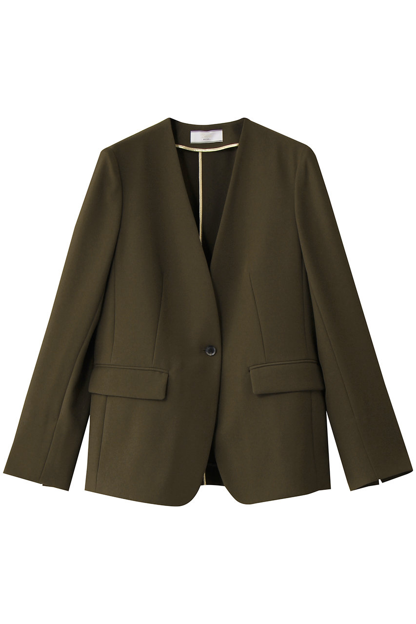 ベイジ，/BEIGE，のALAINA（アライナ）/ALAINA / Vネックカラージャケット(Khaki/JKCWCA0720)