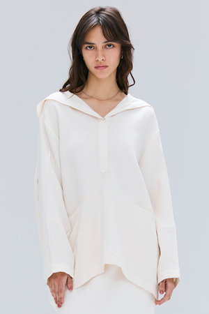 ベイジ，/BEIGE，のPOMONA（ポモナ）/Vネックフード付プルオーバー(110100/110105)