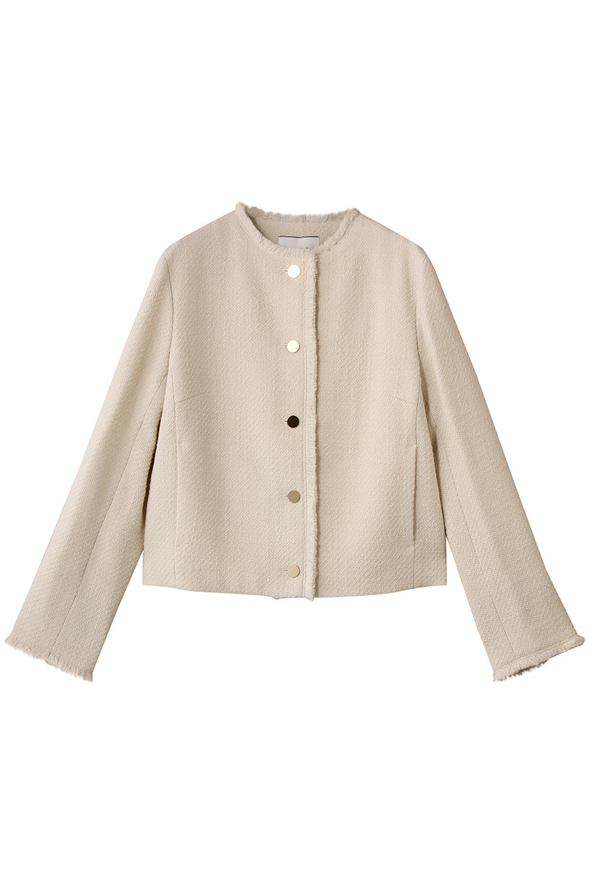 MULLIN / ウールツイードメタルボタンノーカラージャケット