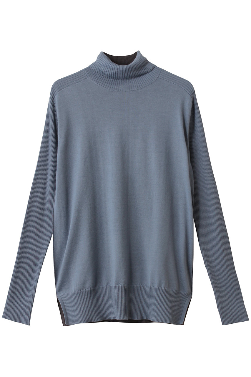 ベイジ，/BEIGE，のLA MONNAIE / バイカラーウールタートルニット(Dull B × W Gray/KRCWGW0300)