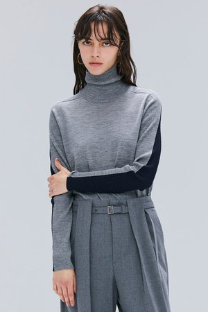 ベイジ，/BEIGE，のLA MONNAIE / バイカラーウールタートルニット(110300/110301)