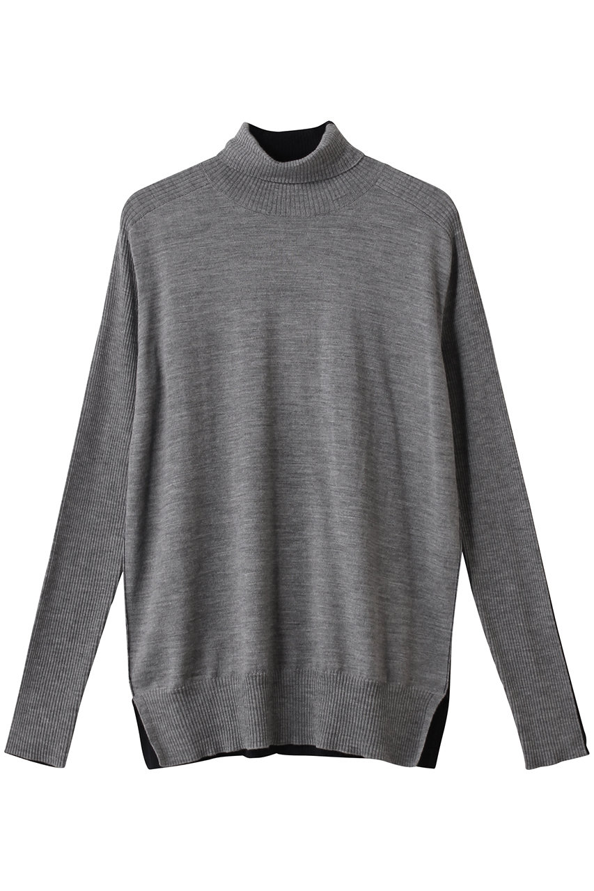 ベイジ，/BEIGE，のLA MONNAIE / バイカラーウールタートルニット(Md.Gray × Midnight/KRCWGW0300)