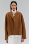 LEMOORE（レモー）/ウールリバースタンドカラーショートコート ベイジ，/BEIGE，