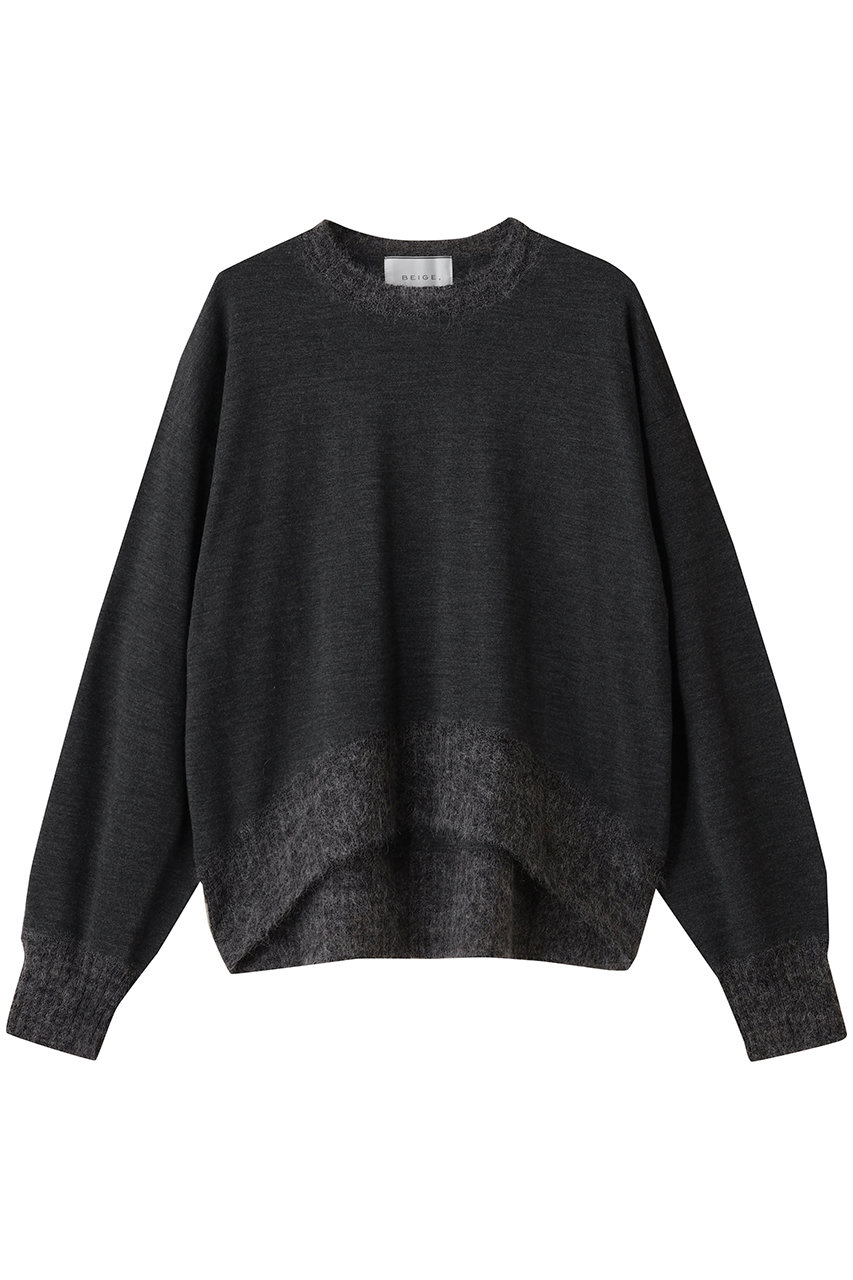 BEIGE, LA MONNAIE(ラ モネ)/モヘヤMIXクルーネックニット (Gray, 4) ベイジ, ELLE SHOP BEIGE, LA MONNAIE(ラ モネ)/モヘヤMIXクルーネックニット (Gray, 4) ベイジ, ELLE SHOP