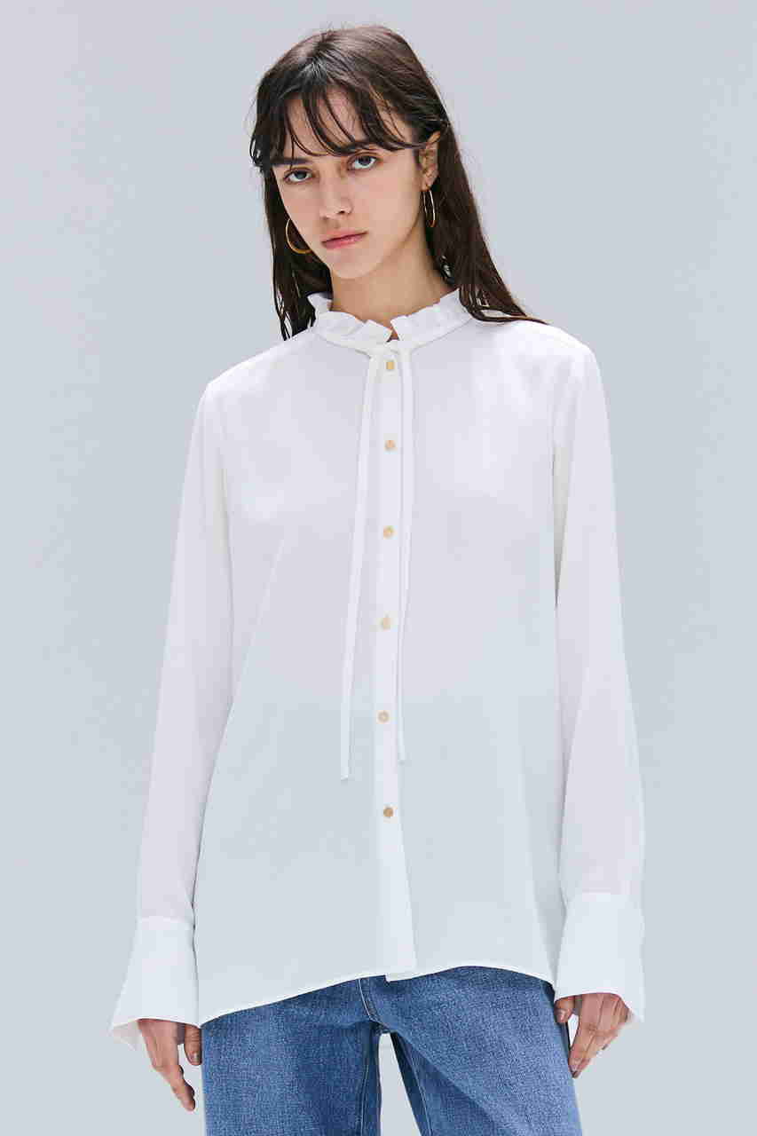ベイジ BEIGE, PAULE ブラウス エクリュ 4 美品 BEIGE，(ベイジ，)｜STOW / フリルタイブラウス/Ecru の通販｜ELLESHOP