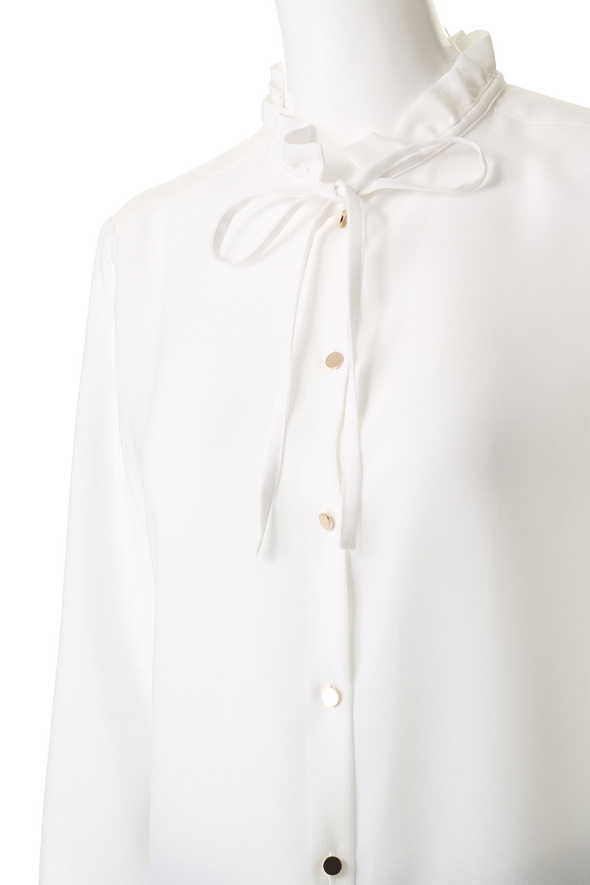 BEIGE，(ベイジ，)｜STOW / フリルタイブラウス/Ecru の通販｜ELLESHOP