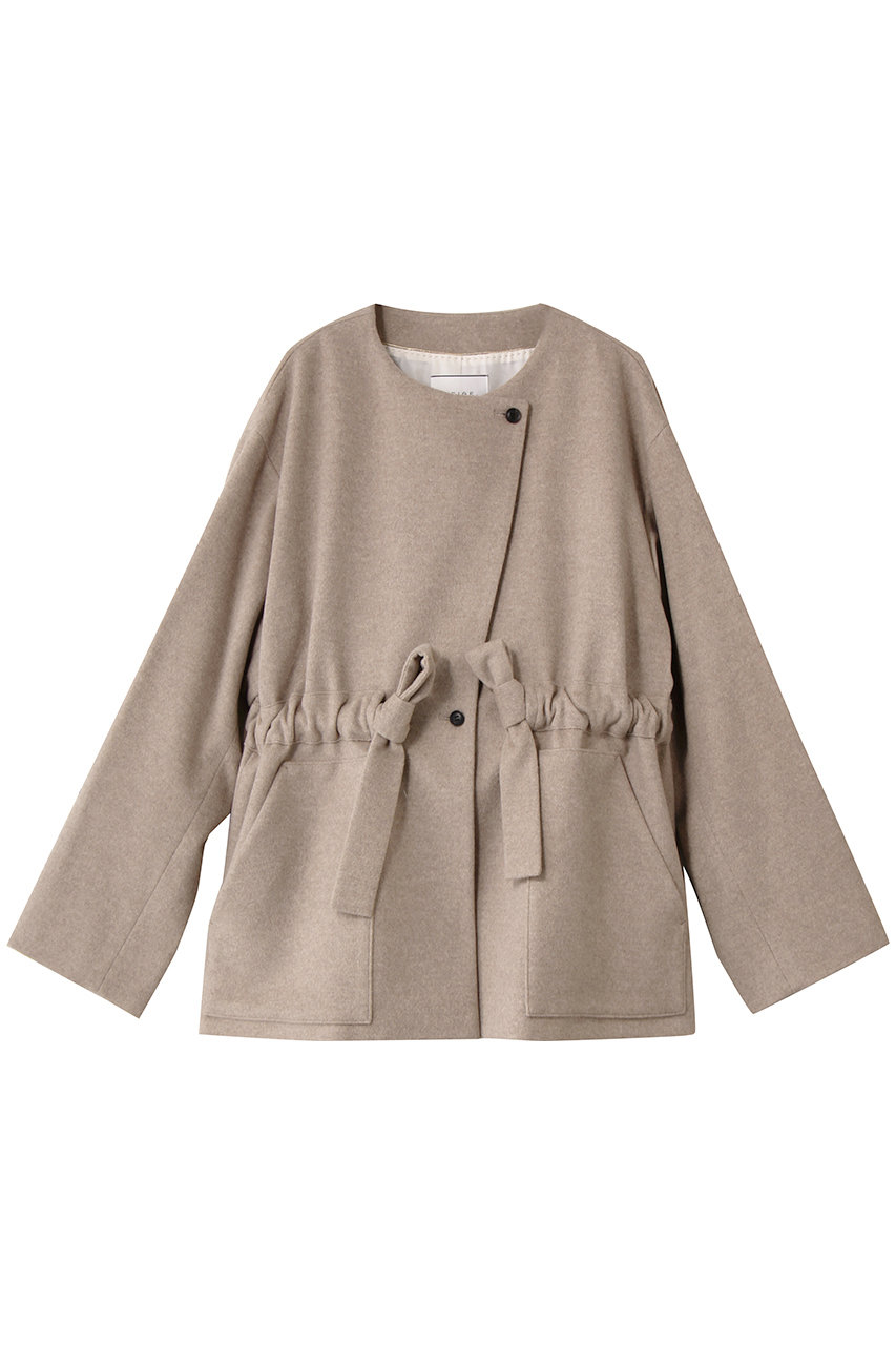 BEIGE，(ベイジ，)｜LABBOCK / ウール混2WAYショートコート/Taupe の