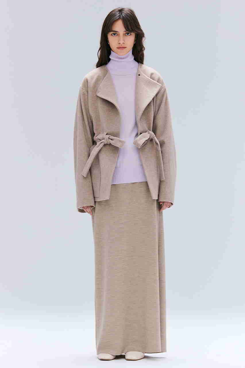 BEIGE，(ベイジ，)｜LABBOCK / ウール混2WAYショートコート/Taupe の