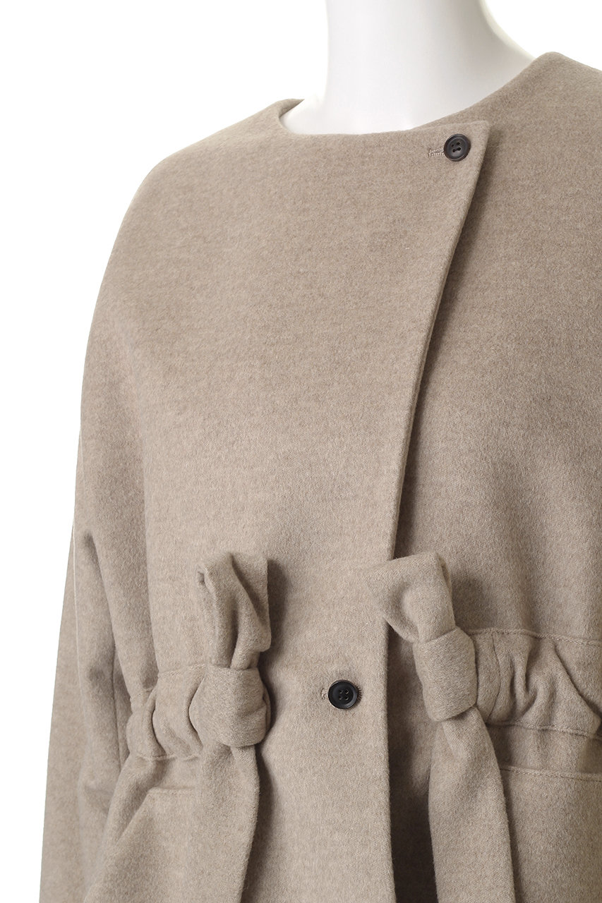 BEIGE，(ベイジ，)｜LABBOCK / ウール混2WAYショートコート/Taupe の