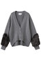 CHESTER / フェイクファーVネックカーディガン ベイジ，/BEIGE， Md.Gray