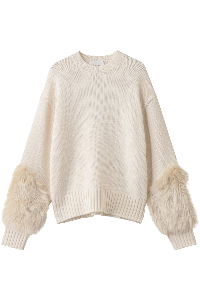 ベイジ，/BEIGE，のCHESTER / フェイクファークルーネックニット(Bone/KRCWGW0405)