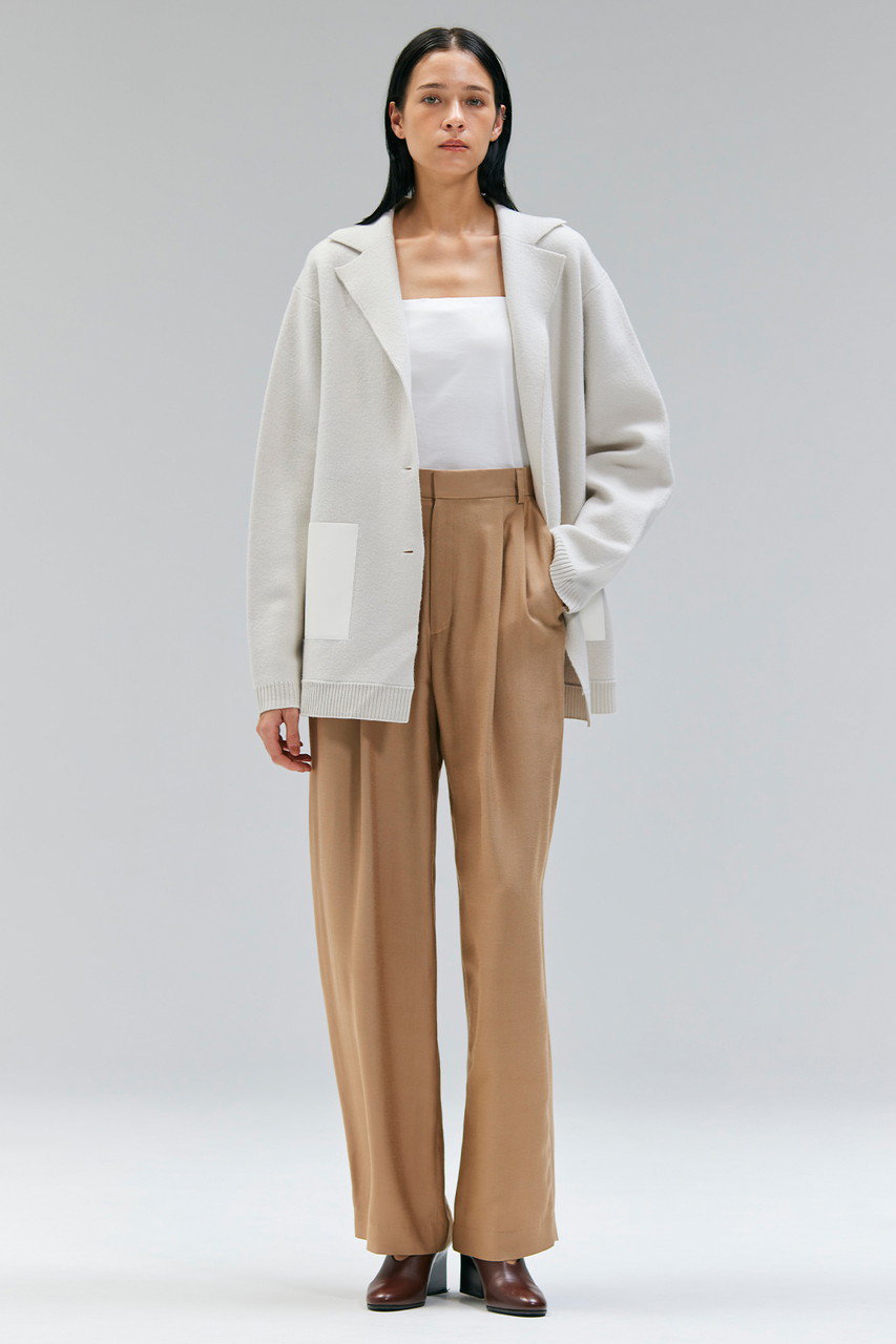 レディース BEIGE ベイジ テーラード ニット ジャケット 羊毛 アンゴラ
