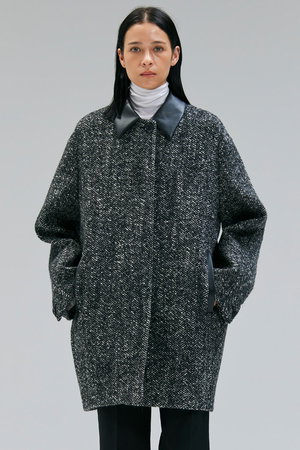 ベイジ，/BEIGE，のROBY（ロビー）/フェイクレザーツイードコート(110900/110903)