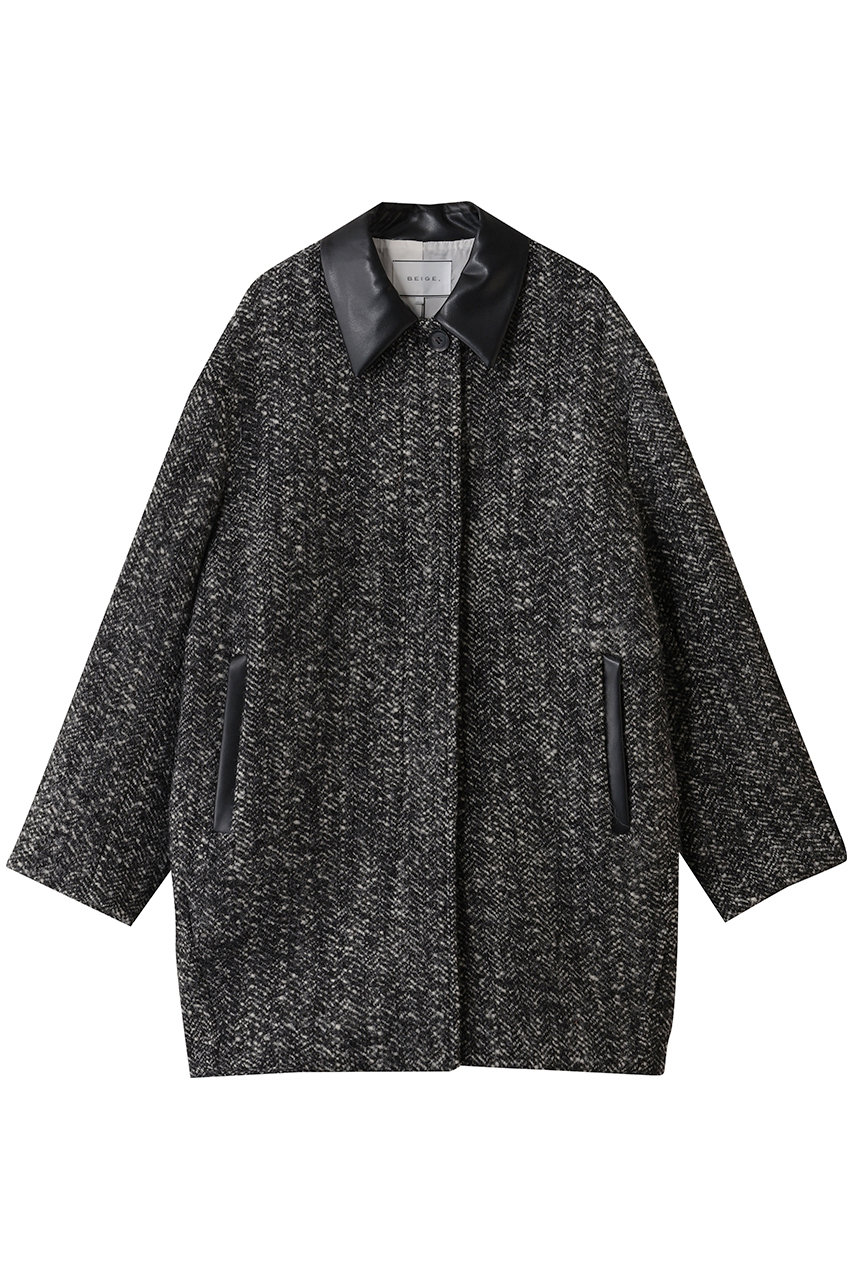 ROBY(ロビー)/フェイクレザーツイードコート