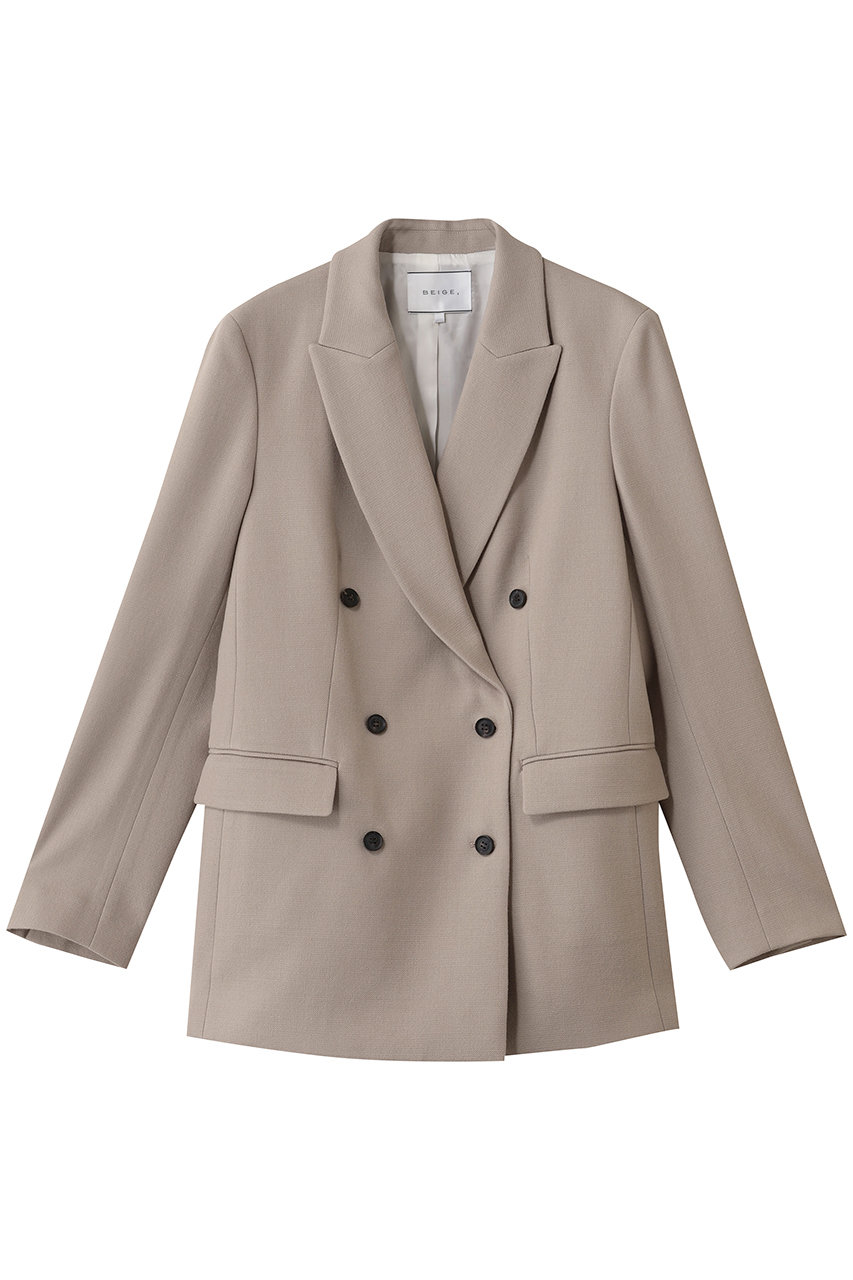 BEIGE， BUNNELL（バンネル）/ウールダブルブレストジャケット (Taupe, 4) ベイジ， ELLE SHOP