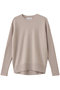 POMPE（ポンプ）/ウールカシミヤ配色ラインクルーネックニット ベイジ，/BEIGE， Taupe×Bordeaux