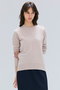 POMPE（ポンプ）/ウールカシミヤ配色ラインクルーネックニット ベイジ，/BEIGE，