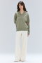 POMPE（ポンプ）/ウールカシミヤ配色ラインVネックニット ベイジ，/BEIGE，